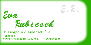 eva rubicsek business card
