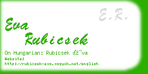 eva rubicsek business card